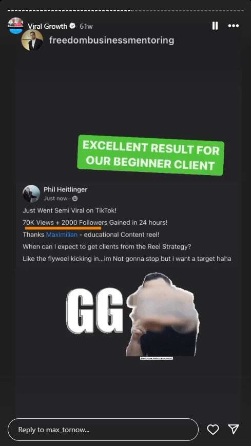 70K views and 2K followers in 24 hours