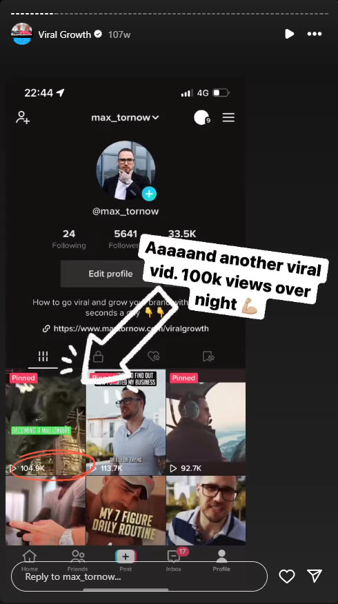 100K viral views overnight