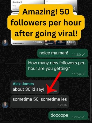 Gaining 50 followers per hour after going viral