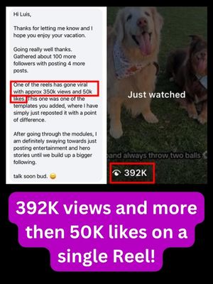 392K views &amp; over 50K likes on a reel