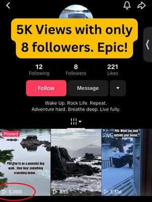5K views with only 8 followers