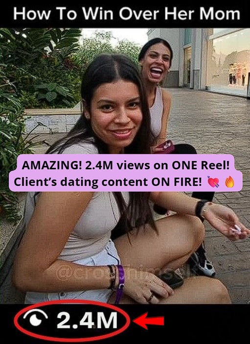 dating niche IG Reel just hit 2.4M views