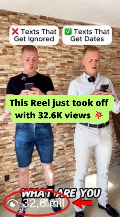 Dating niche IG Reel at 32.6K views