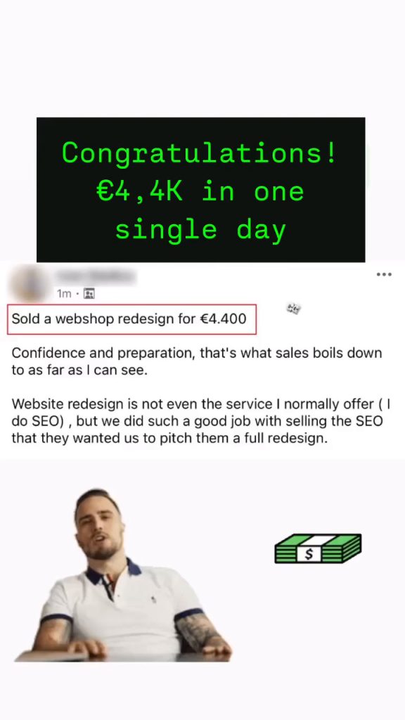 Client sold a service for 4400€