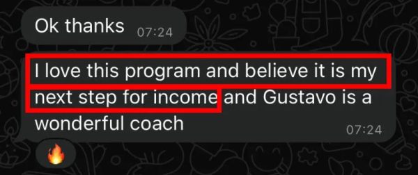 Loves the program as next step for income and praises coach.