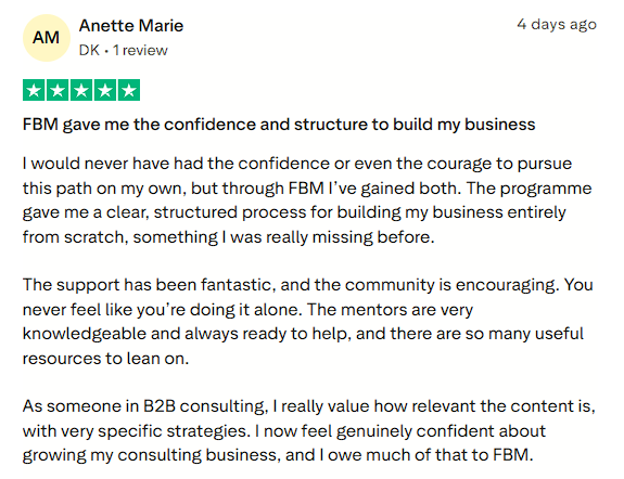 We provided the structure, support, and confidence to build and grow a B2B consulting business.