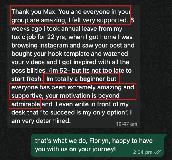 Beginner feeling supported and motivated to start fresh.