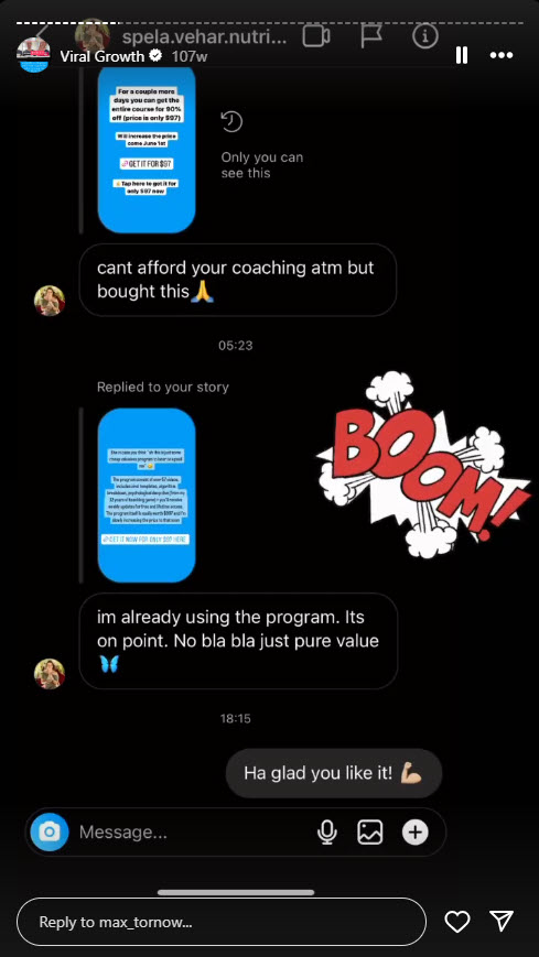 Client says program is on point, pure value