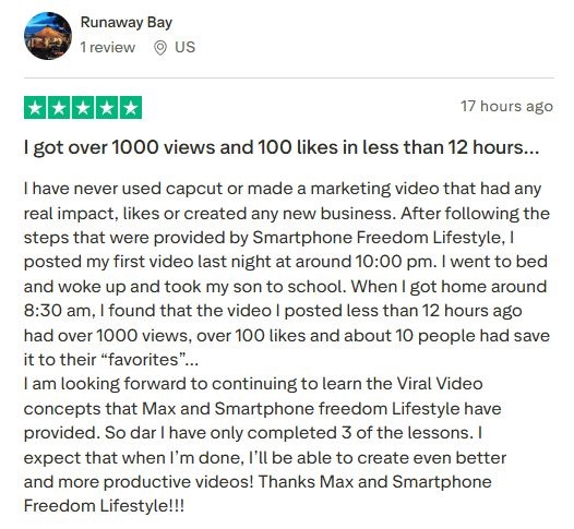 First video gained 1000+ views and 100+ likes in 12 hours