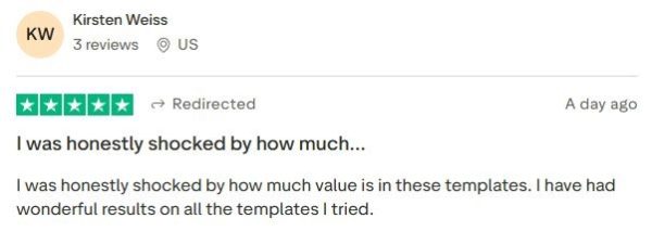 Customer surprised by template value and successful results