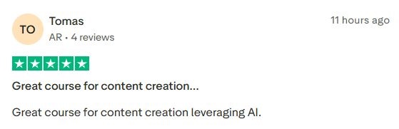 Great course for learning AI-powered content creation