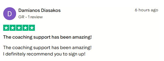 Very happy with the coaching support and eager to recommend the program.