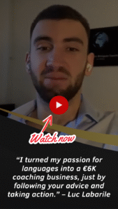 Young language coach celebrates earning $6K milestone