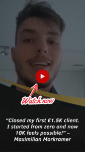 Young entrepreneur celebrates first $1500 coaching client win