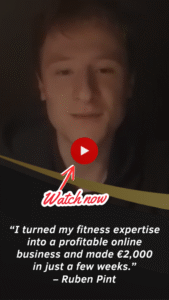 Young man celebrating $2K online business win