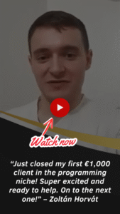 Zoltán celebrating first thousand euro client success