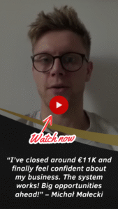 Michal celebrates closing $11K with business mentoring program